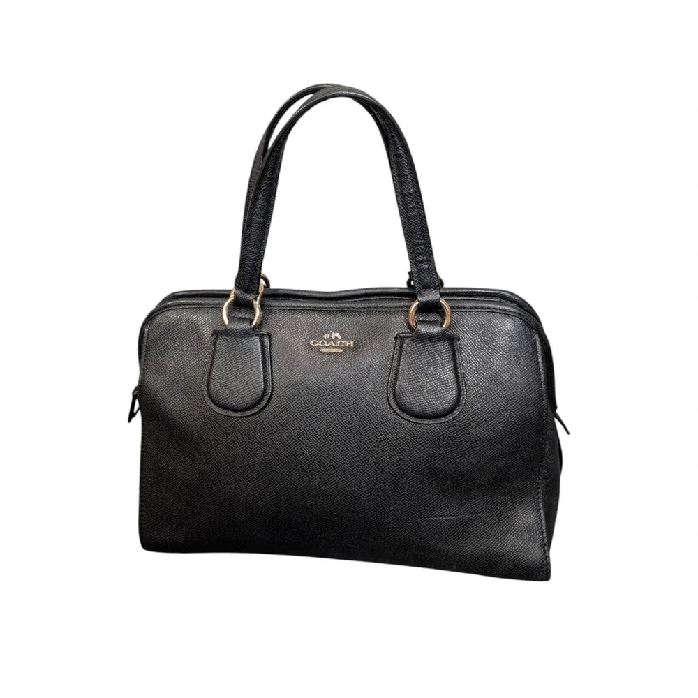 Coach Nolita Satchel Black Pebbled Leather Gold Hardware Handbag F33735
